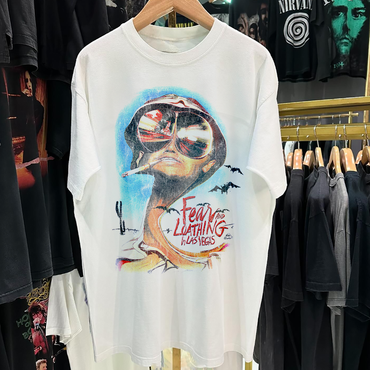 FEAR AND LOATHING 1998 PROMO VINTAGE WASHED WHITE T-SHIRT