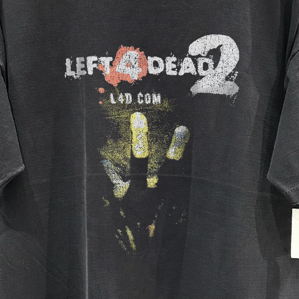 LEFT 4 DEAD 2 2009 PROMO VINTAGE WASHED BLACK T-SHIRT