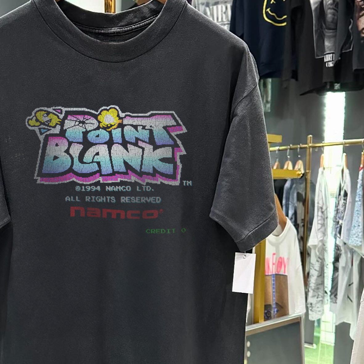 P0INT BLANK '98 VINTAGE WASHED BLACK T-SHIRT