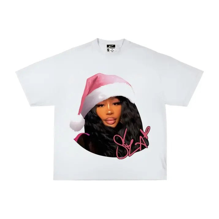 SZAAA BUBBLE GUM Tee Shirt Chrismas Pink - Classic Cotton Fabric Menswear - Shirt Graphic Shirt