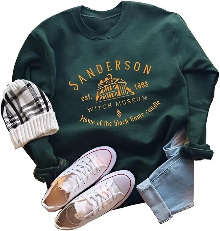 Sanderson Witch Museum Sweatshirt Womens Funny Halloween Pullovers Hocus Pocus