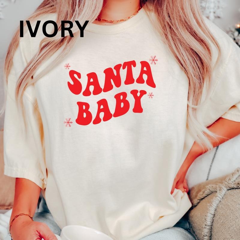 Santa Baby T-shirt, Christmas shirt, Comfort Colors T-shirt, Oversized Christmas T-shirt, Graphic Christmas tshirt, Christmas Gift for Women, Lady Tshirt