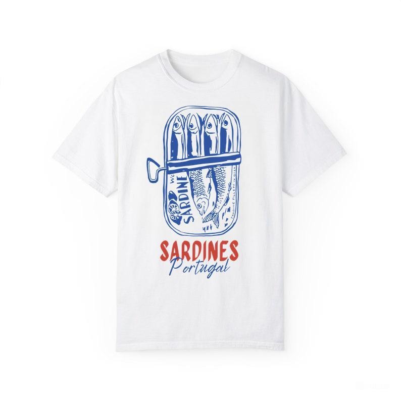 Sardines Shirt Tinned Fish Portugal Graphic Summer T-shirt Trendy Fish Tshirt Gift For Her Nautical
