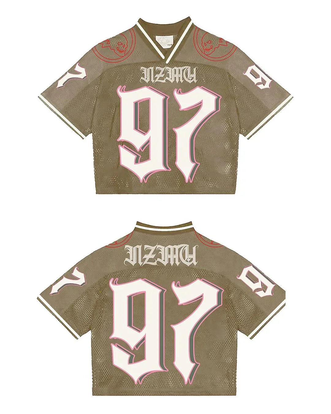 American Trendy Y2K Crop Top Mesh Baseball Jerseys