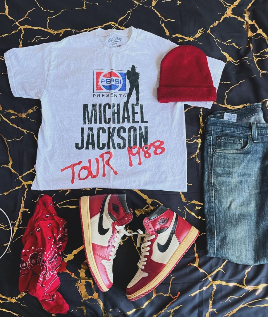 MICHAEL JACKSON 1988 TOUR WASHED WHITE TSHIRT