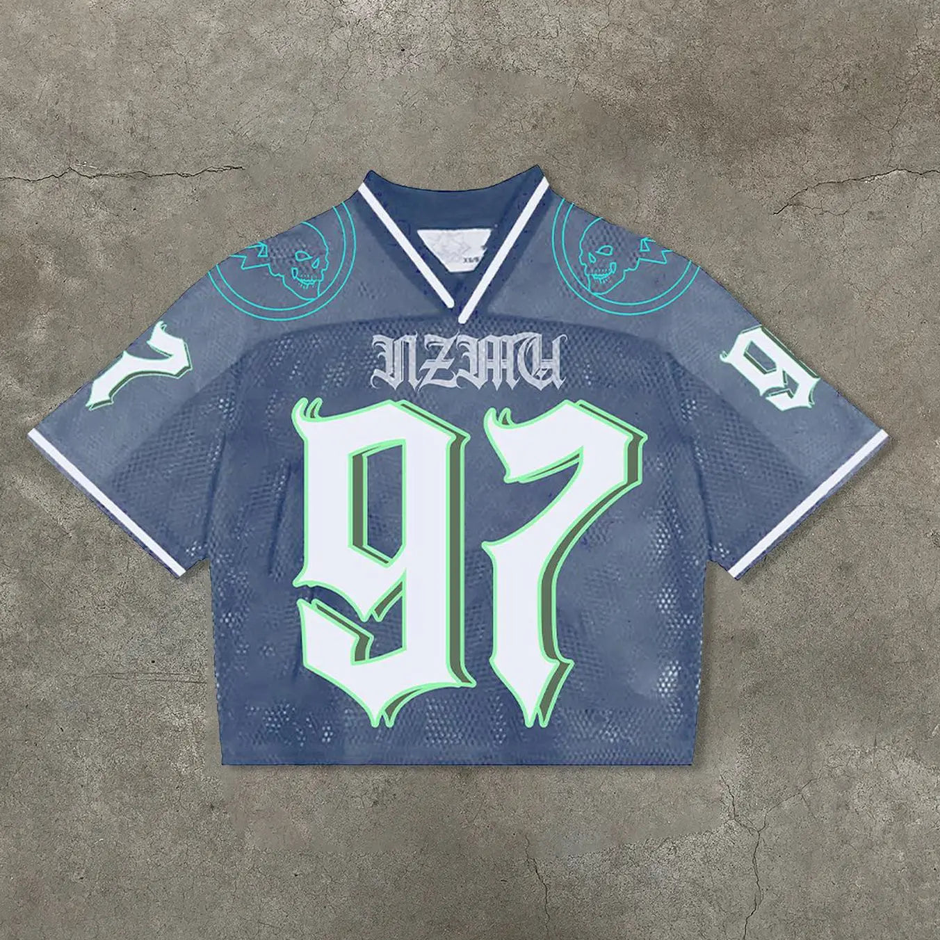American Hip Hop Graphics Crop Top Mesh Baseball Jerseys Style004