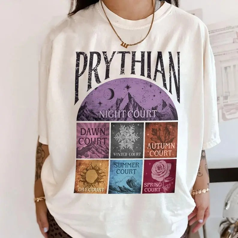 Seven Courts Of Prythian Shirt, The Maas Tour T Shirt, Velaris Night Court Tee, SJM Inspire Shirt, Gift For Book Lover Cotton Crewneck Shortsleeve Basic