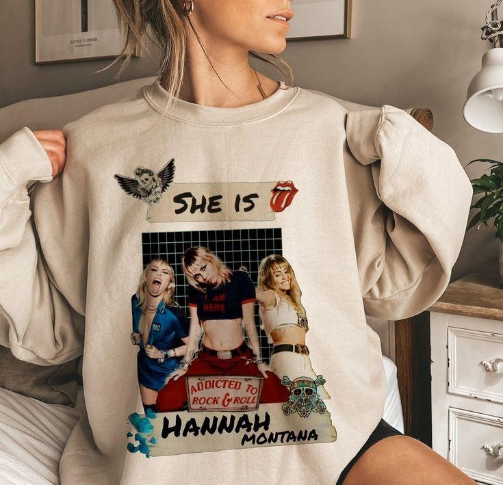 She Is Hannah Montana Sweatshirt, Vintage Inspired Fan Apparel