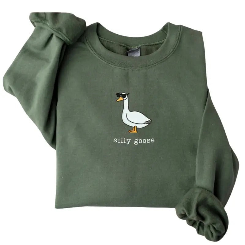 Silly Goose Sweatshirt, Silly Goose Shirt, Funny T-Shirt Gift For Womens Silly Goose University Crewneck Hoodie, Gift For Men Her Classic Fabric