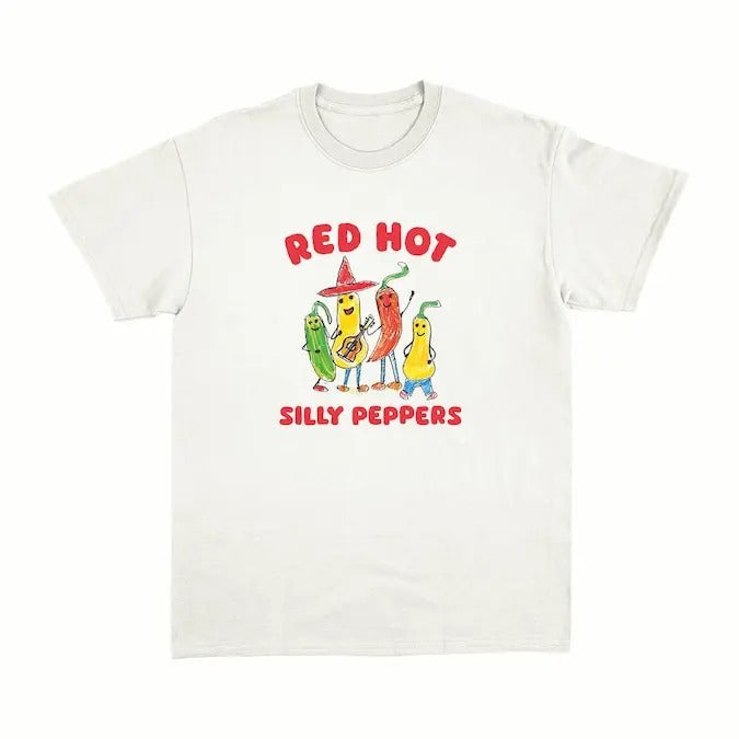 Silly Pepers Tshirt, Red Hot Slly Peppers Tshirt, Unisex t shirt, Funny Shirt, Silly Pepers Tee Menswear Top Streetwear Shortsleeve