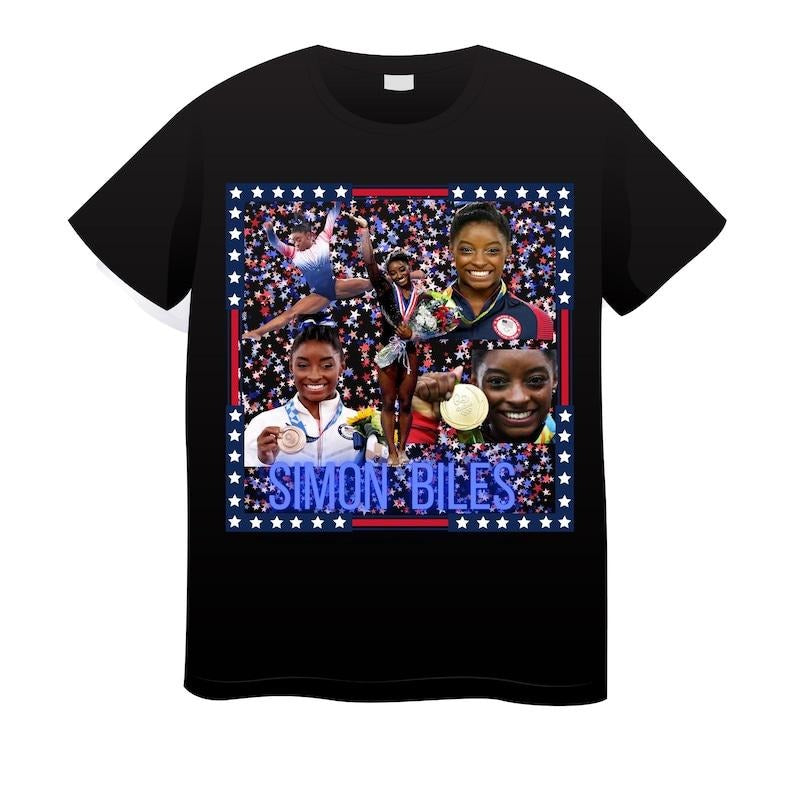Simone Biles 2024 American Olympic Gymnastic T Shirt USA