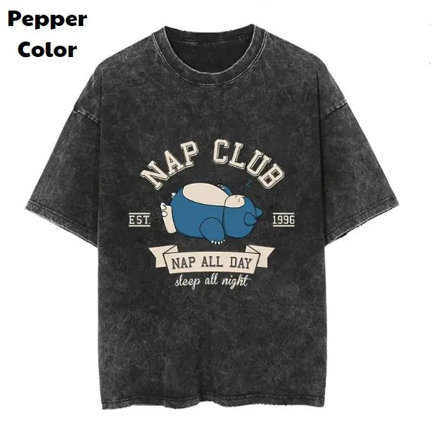 Sleep All Night Vintage Tee, Snorlax T-Shirt, Pokemon Graphic Tees, Pokemon Shirt, Unisex Anime Shirt, Menswear Womenswear Streetwear