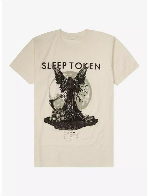 Sleep Token Winged Reaper T-Shirt Unisex Heavy Cotton Tee Graphic Design