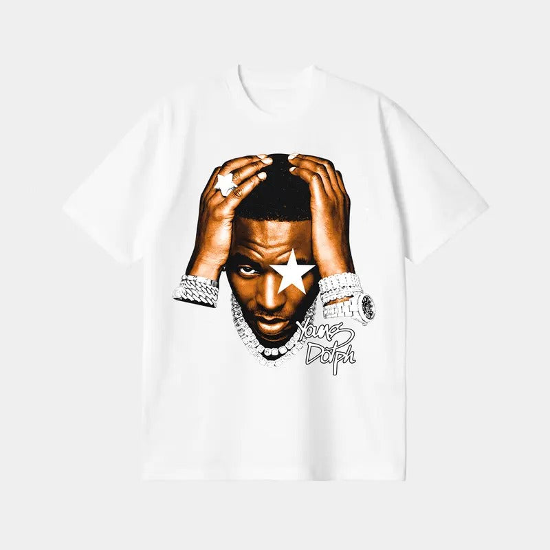 Standout Fashion: Young Dolph Star Big Face Graphic Tee
