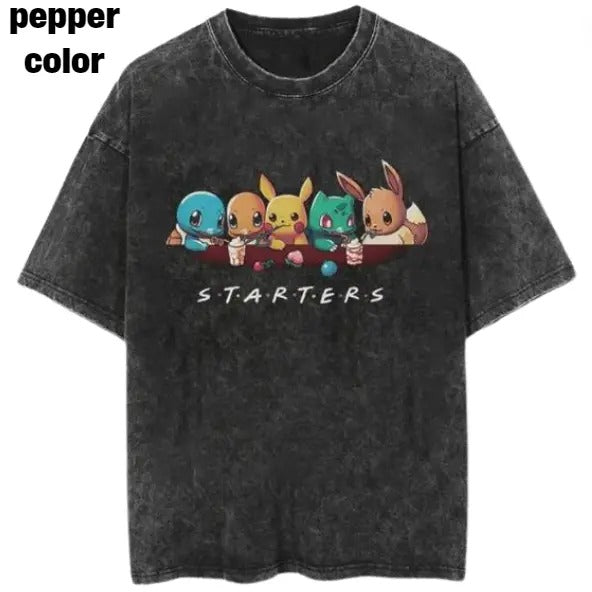 Starter Friends Pokemon Vintage Tee, Pokemon T-Shirt, Pokemon Graphic Tees, Sweatshirt, Unisex Anime Shirt Menswear Womenswear Streetwear