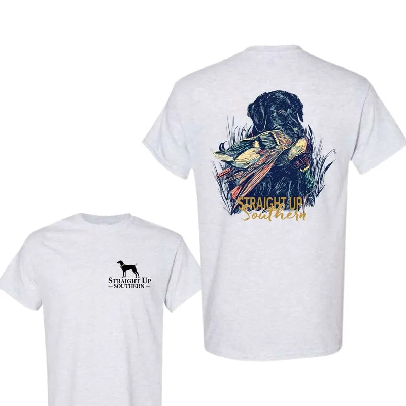 Straight Up Southern Hunting Dog Graphic 2-sided Shirt, Gift For Men, Classic, Menswear, Embroidered
