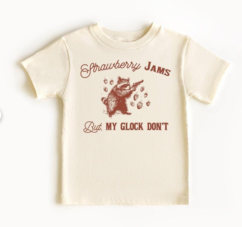 Strawberry Jams But My Glock Do Not Vintage T Shirt, Retro 90's Raccoon Shirt, Trash Racoon Tee, Funny Unisex Adult Cowboy T Shirt Menswear Top