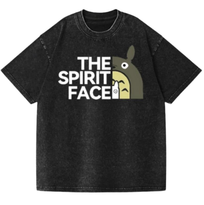 Studio Ghibli Totoro Vintage Wash Japanese Design T-Shirt, Funny Anime Graphic Tee Shortsleeve Comfort Top