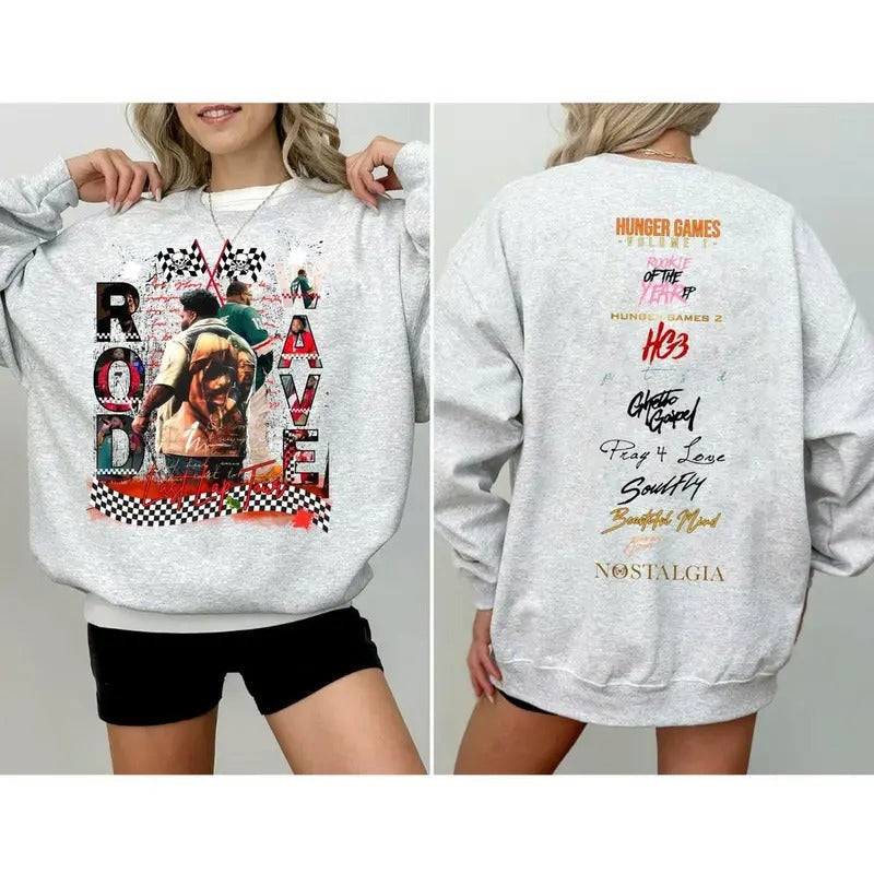 Rod Wave Last Lap Tour 2024 2 Sides Hoodie/Sweatshirt/T-Shirt, For Men, For Women - Unisex Style, 100% Cotton, Pullover