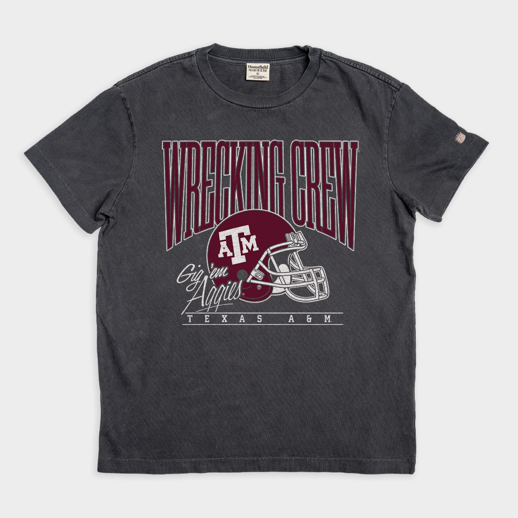 Texas A&M Football Wrecking Crew Vintage Heavyweight Tee