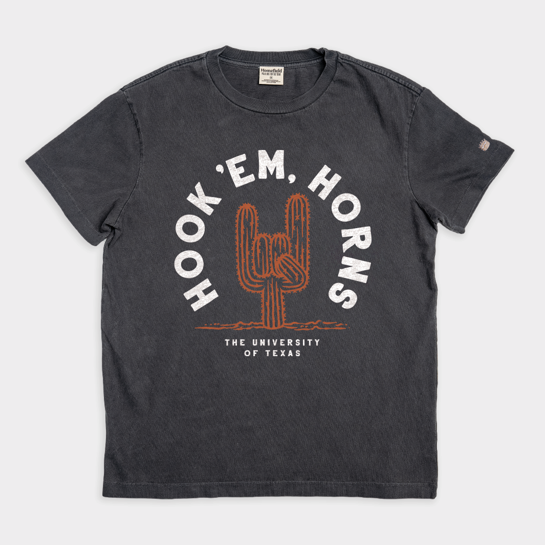 Texas Longhorns "Hook 'Em" Cactus Vintage Heavyweight Tee