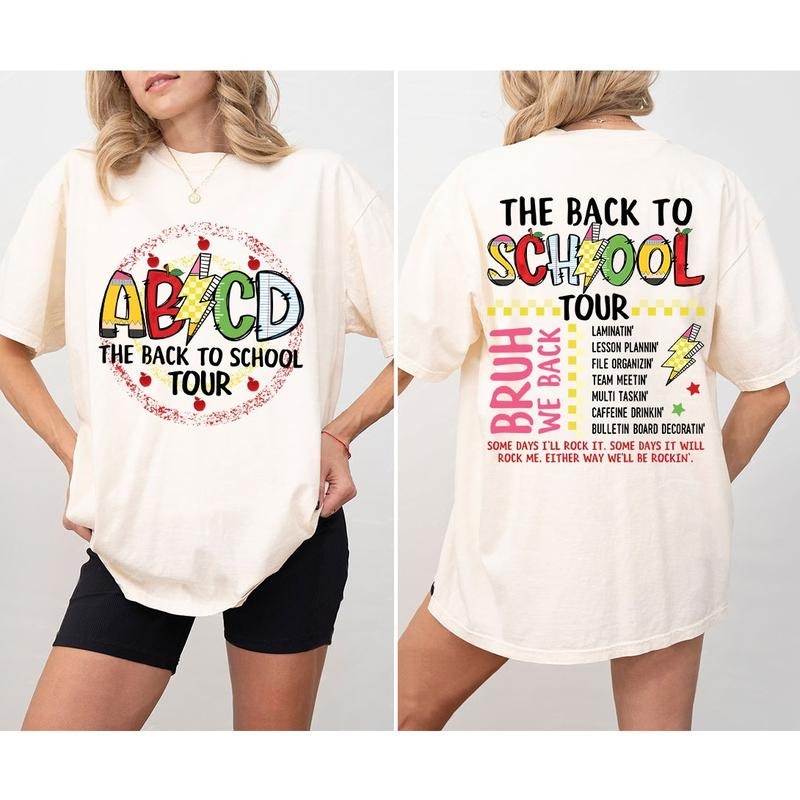 Teacher Shirt, Back to School Shirt for Teachers, ABCD Teacher Tour Shirt, Comfort Shirt for Teacher, Gifts for First Day Of School Teacher Tee, Teacher Gift, Teacher Team Shirt, Kindergarten Teacher, First grade Teacher Shirt, Abcd Teacher Tee, Women Top