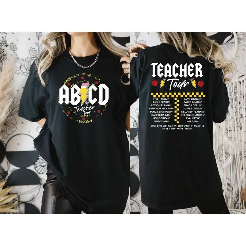 Teacher Tour   Shirt, Gift For Teacher, ABCD Teacher Tour Shirt, Teacher Gift, Back To School Shirt