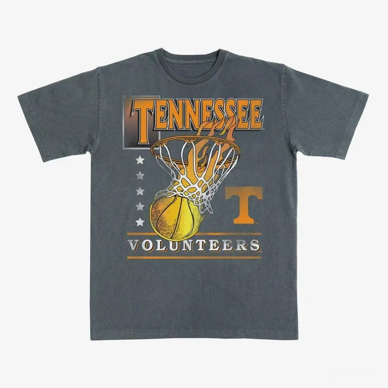 Tennessee Hoops Heavy Tee, NCAA Shirt, Volunteers Graphic Tee, Full Size, Full Color, Perfect Gift for Men, for Women Streetwear Tshirt
