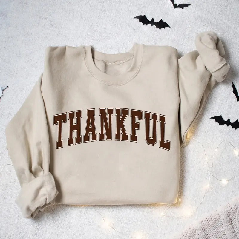 Thankful Sweatshirt, Thankful Fall Thanksgiving Shirt, Womens Thanksgiving Sweatshirt, Cute Thanksgiving Shirt, Fall Graphic Shirt, Autumn Fall  Halloween Thankful Gift Shirt