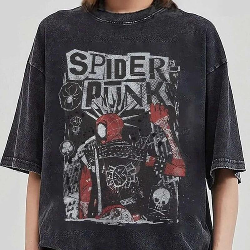 The Amazing Spider Punk Funny Graphic T-Shirt, Retro SSpider-mann Comic Tee Shirt, Unisex Sweatshirt, Hoodie Top Menswear Streetwear Summer