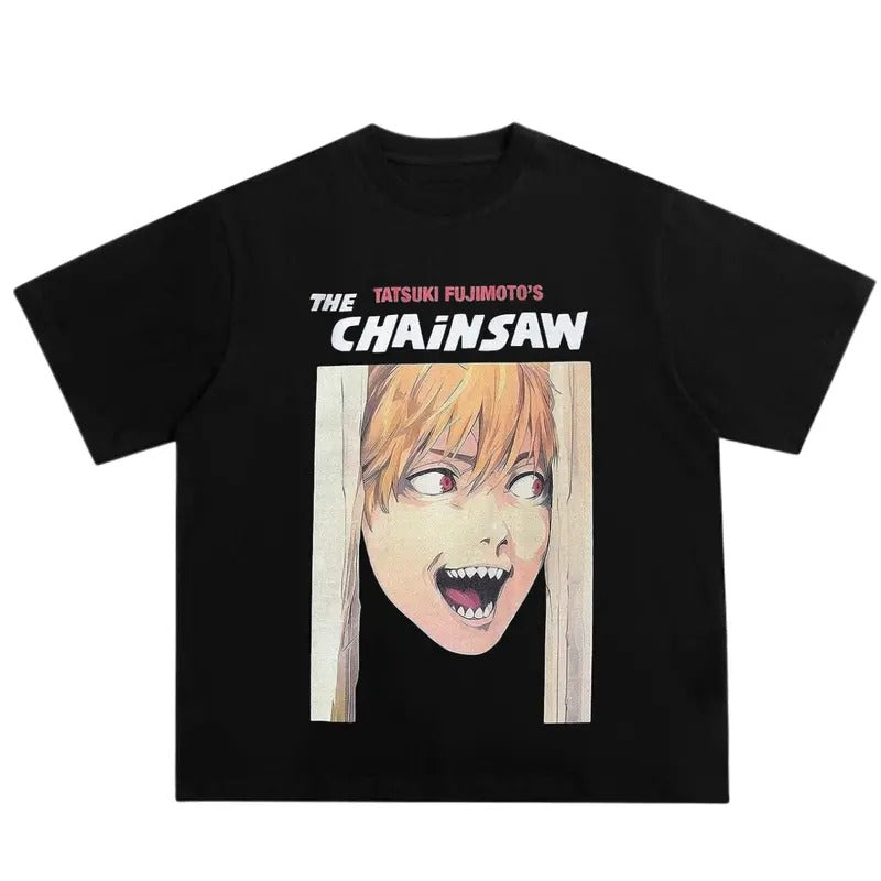 The Chainsaw Man Shirt, Tatsuki Fujimoto Vintage Tee, Anime Graphic T-Shirt, Washed Anime T shirt, Japanese Anime Tee, Vintage Shirt, Gift For Anime Lovers, Anime gifts, Japanese Streetwear