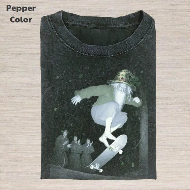 The Lord of the Rings Vintage Graphic Tee, Gandalf Saint Patrick's Day T-Shirt, Movies Tee, Unisex Meme Cringe Funny Dumb Shirt, Gift For Men Women, Menswear Womenswear Streetwear Cotton Comfortstyle{n002}2