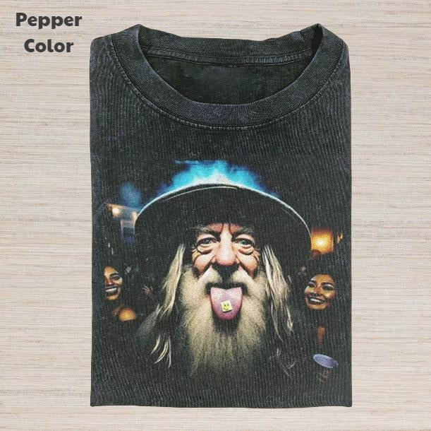 The Lord of the Rings Vintage Graphic Tee, Gandalf Tongue T-Shirt, Movies Tee, Unisex Meme Cringe Funny Dumb Shirt, Menswear Womenswear Streetwear