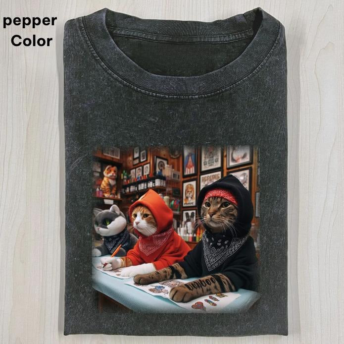 The Meowfia: Funniest Of The Cat Street Gangs T-shirt, CAT SELFIE T-SHIRT, FUNNY CUTE CAT, funny shirts for women, Womenswear Cotton Top