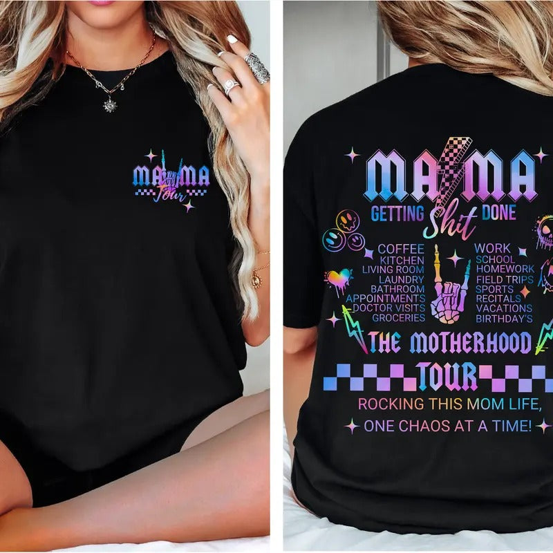 The Motherhood Tour Shirt Mama Tour Shirt Gift For Mom Mom Life Graphic Tee Rocker Mom Shirt Mama Lightning Bolt Shirt