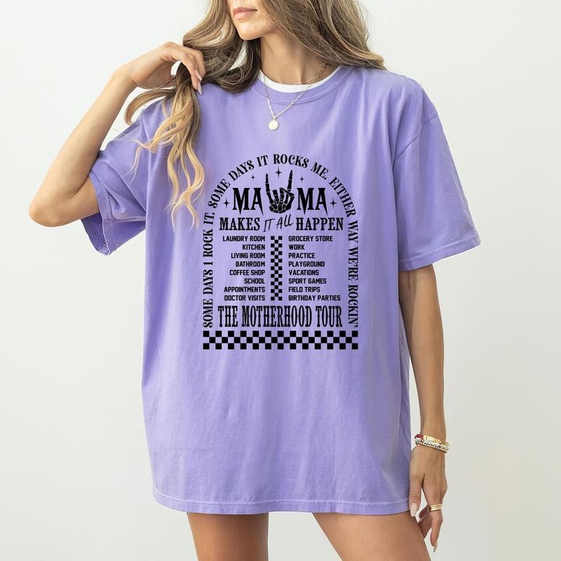 The Motherhood Tour Shirt, Motherhood Some Days I Rock It Shirt, Mama Funny Tour Shirt, Mother's Day Funny Shirt, Music Lover Tee For Mom, Mama Rock Tour Shirt, Concert Tee For Women, Cotton Fabric Tops Womenswear Chic Style