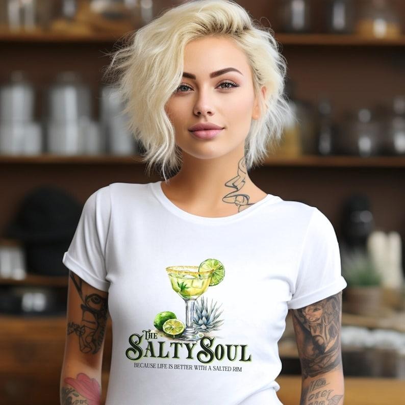 The Salty Soul Funny Margarita Lovers Fiesta Tee | Trendy Summer Drinking Tee | Cinco de Mayo Tequila Shirt