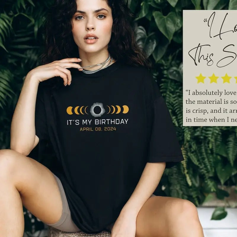 Total Solar Eclipse 2024 Shirts For Kids, April 8 2024 Totality Path Tee, Funny Eclipse Viewing Tee, American Totality, It's My Birthday