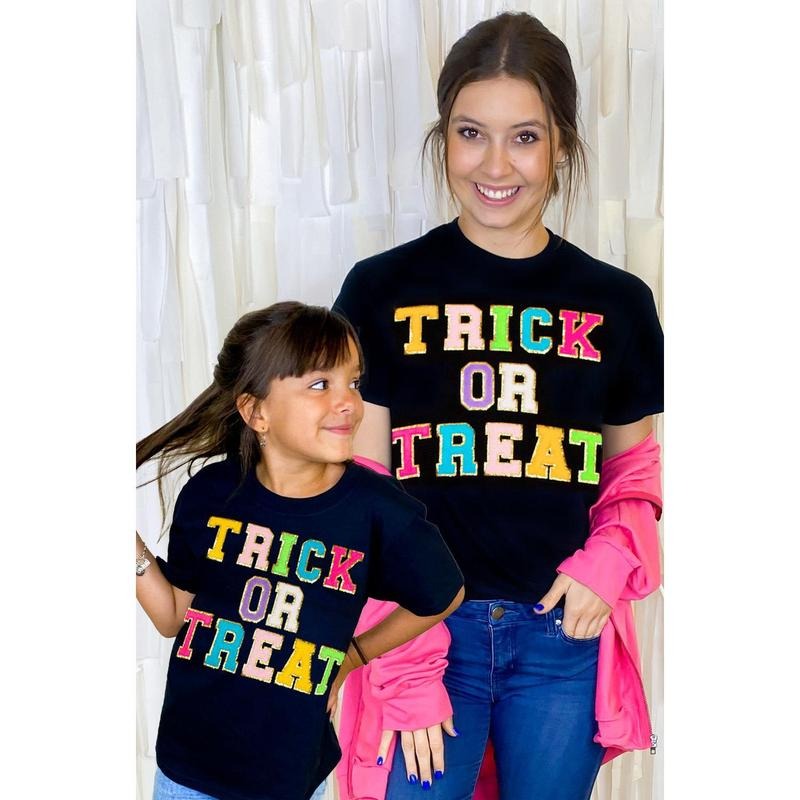Trick OR Treat Ideal Chenille Graphic T-Shirt