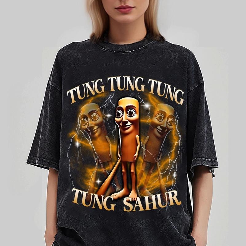 Tung Tung Tung Sahur Funny Baseball Bat Meme T-shirt, Dank Memes Tshirt, Cringe Tee, italian Brainrot, Oddly Specific Tees