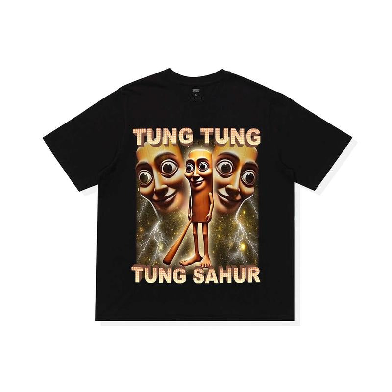 Tung Tung Tung Sahur Funny Meme Shirt, Brainrot Shirt, Dank Memes Tshirt, Gift for Him, funny summer t-shirts