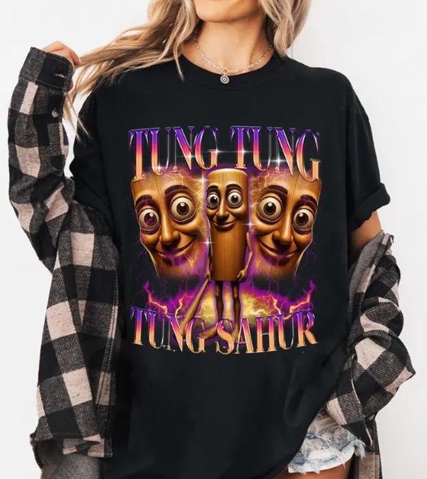 Tung Tung Tung Sahur Italian Brainrot Funny Baseball shirt, Tung Tung Tung Sahur Meme Shirt, T-shirt, Unhinged Internet Core Outfitstyle{n002}2