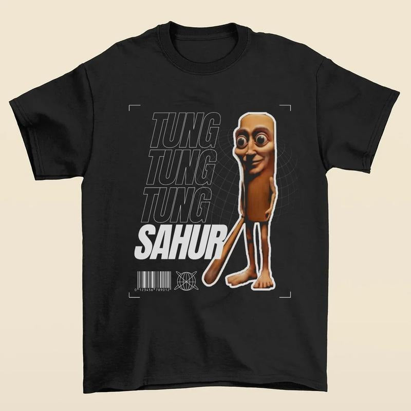 Tung Tung Tung Sahur T-Shirt, Funny Italian Brainrot Shirt, Meme Tee, Gift for Mom, Menswear Top, women top, Gift For menswear