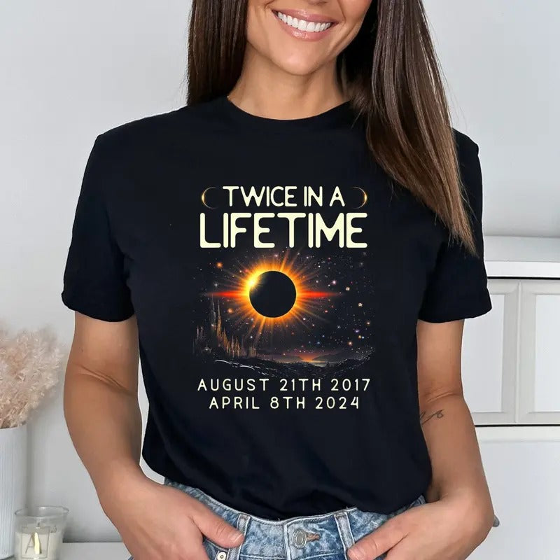 Twice In A Lifetime Solar Eclipse Shirt, Solar Eclipse 2024 Shirt, Solar Eclipse Astronomy Shirt, Eclipse Event Shirt, America Tour Shirt