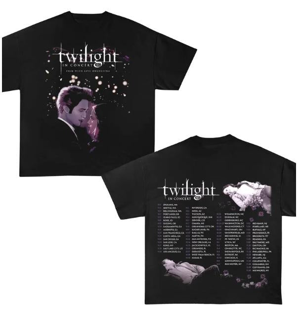 Twilight Tour 2025 Shirt, Twilight in Concert T-shirt, Gift For Book Lover Twilight Saga Comic Retro, Vampires Wolves Romance shirt