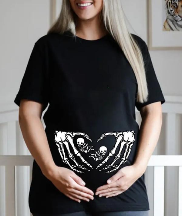 Twins Pregnant Shirt Skeleton,Funny Maternity Shirt,Pregnancy Announcement Shirt for Women,Funny Gift for Expecting Mom Shirt