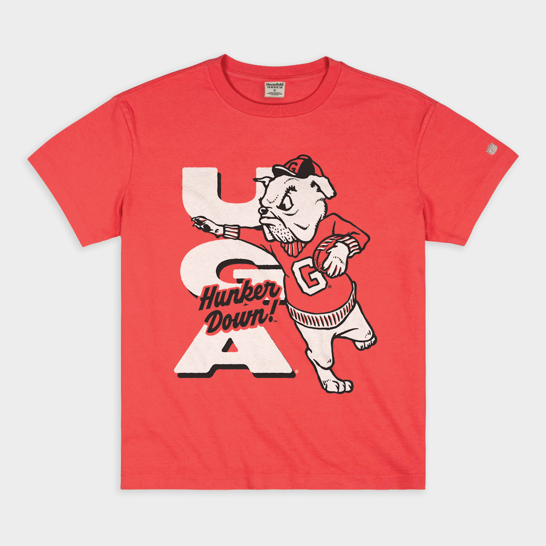 Georgia Bulldogs Football "Hunker Down" Vintage Heavyweight Tee Style001