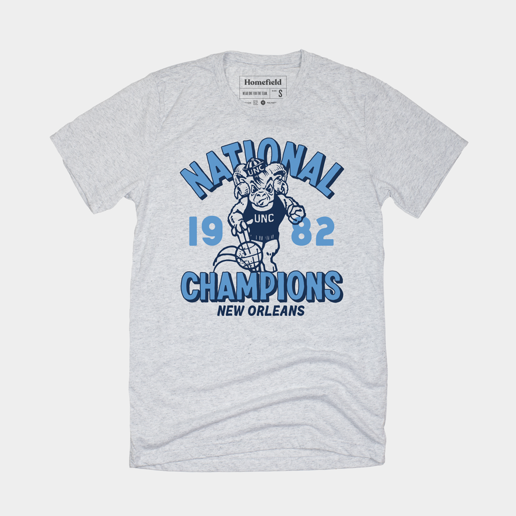 Retro 1982 UNC Basketball Champions Tee Style001