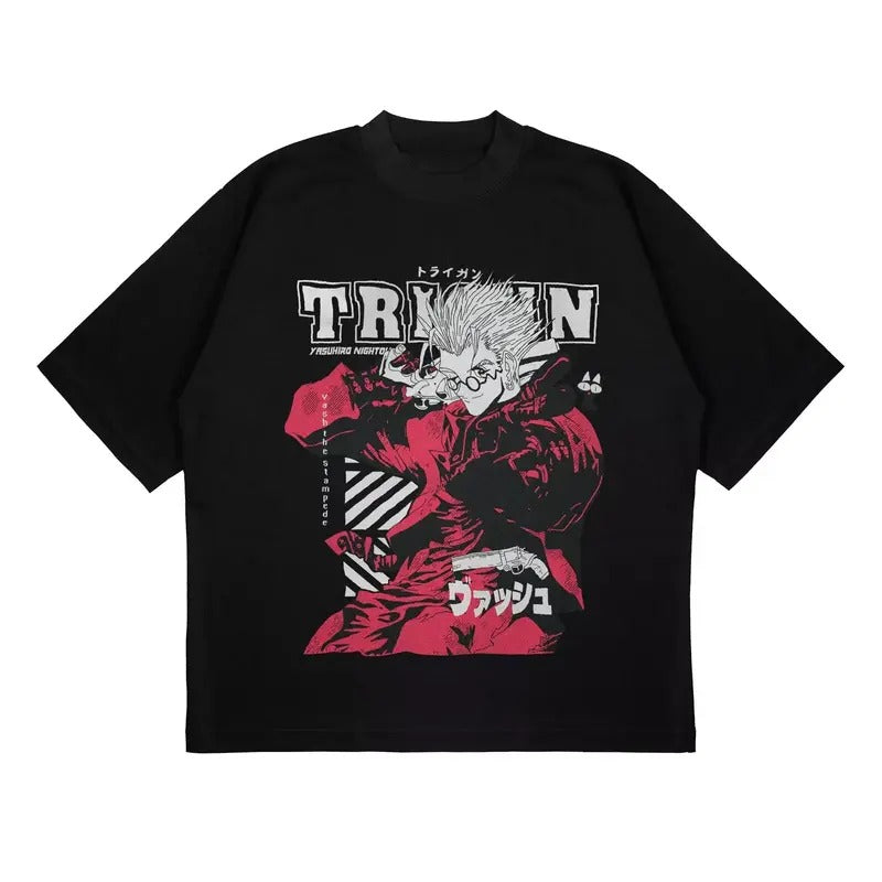 UNISEX - Trigun Vash The Stampede Moon Anime Manga Unisex T-Shirt Fan Gift, Streetwear Style