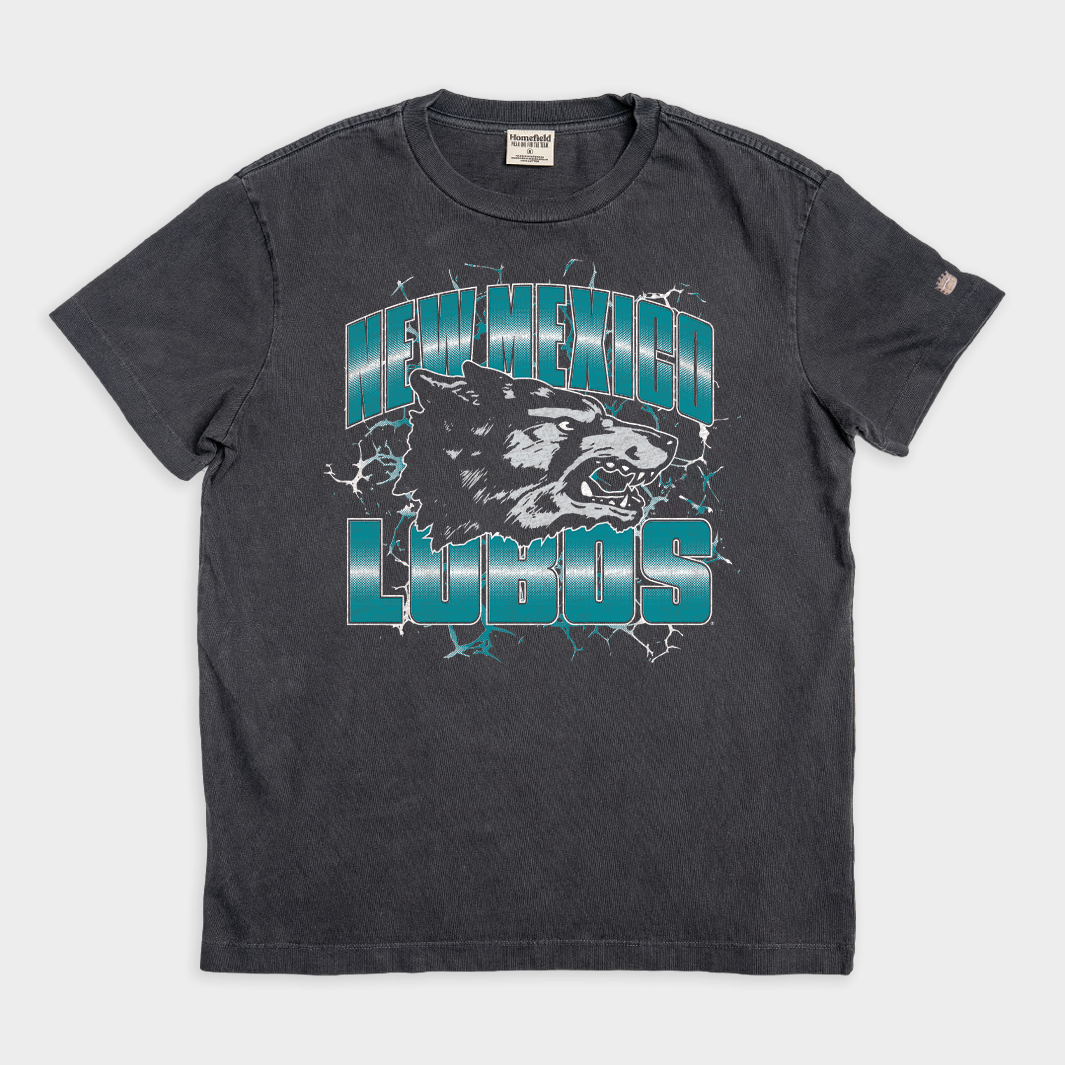 New Mexico Lobos Retro Logo Vintage Heavyweight Tee Style001